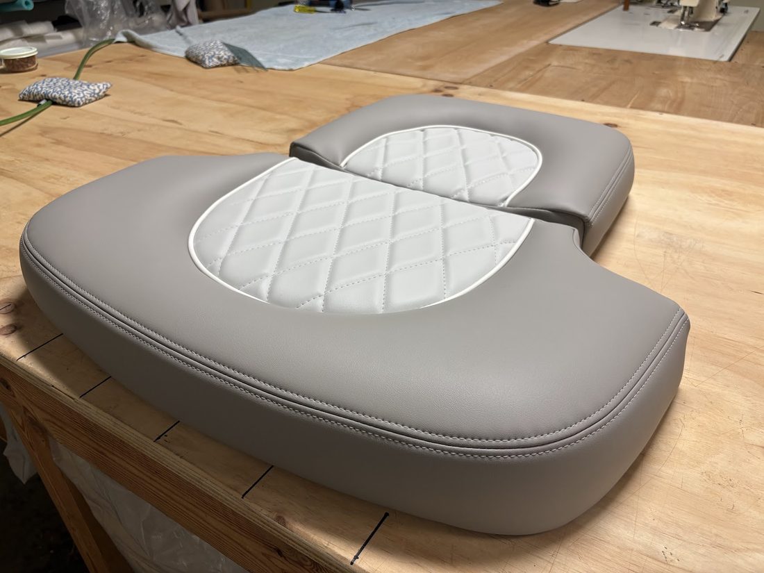 After: new custom boat upholstery
