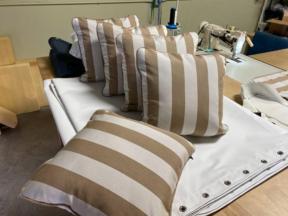 Custom marine cushions and upholstery