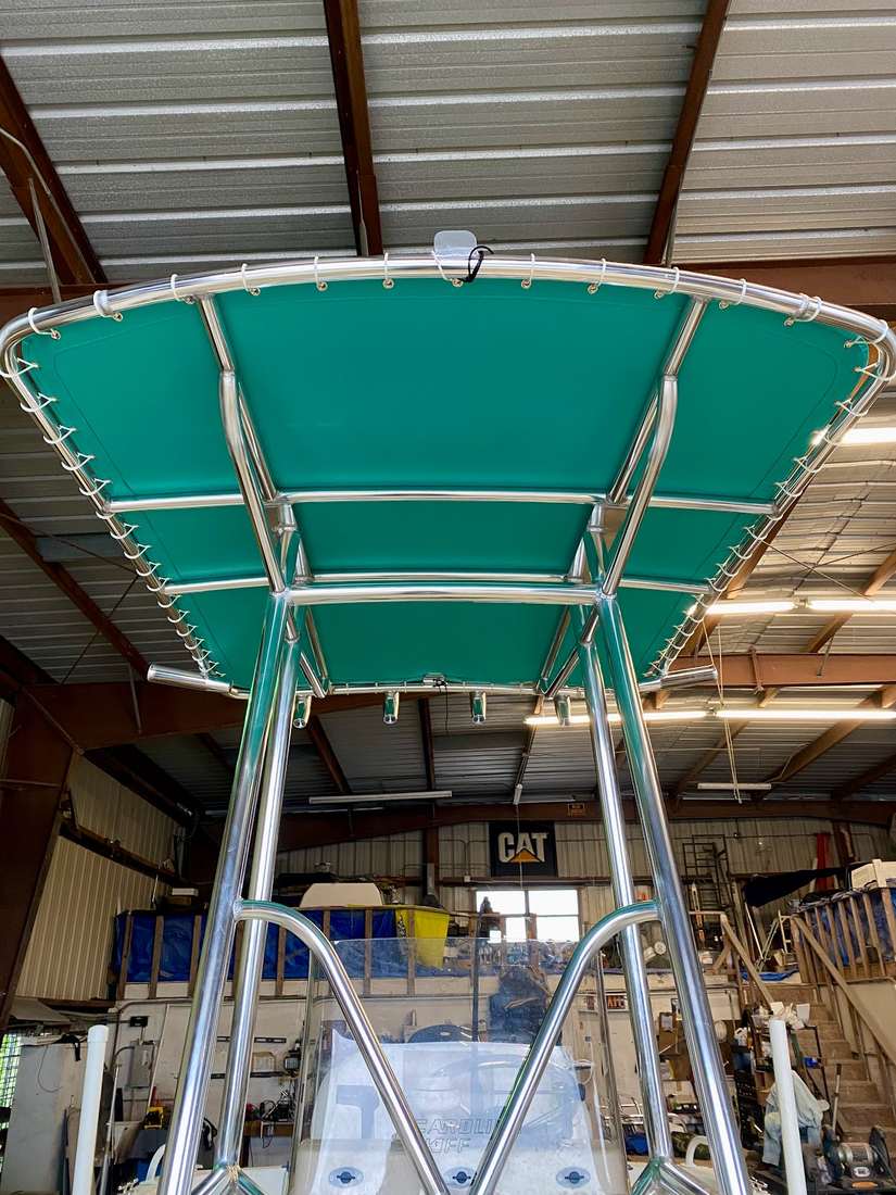 Custom T-top on a boat