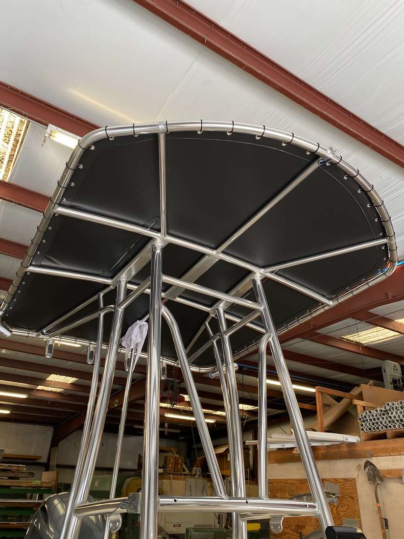 Custom T-top on a boat