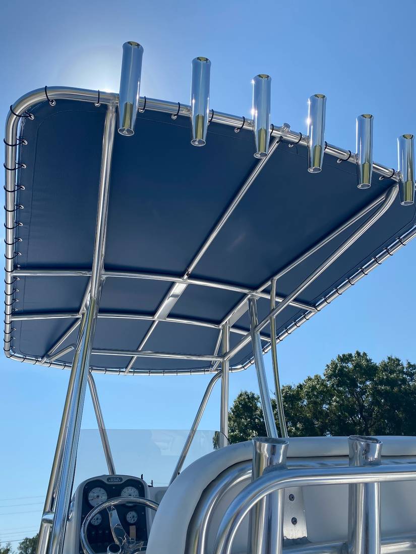 Custom T-top on a boat