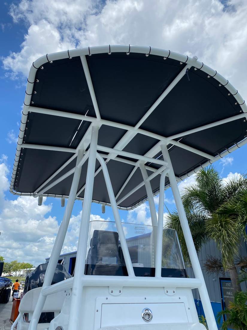 Custom T-top on a boat