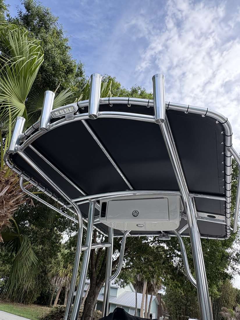 Custom T-top on a boat
