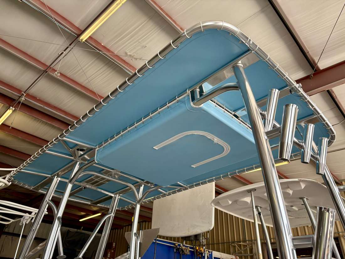 Custom T-top on a boat