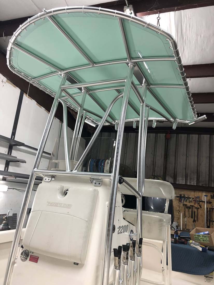 Custom T-top on a boat