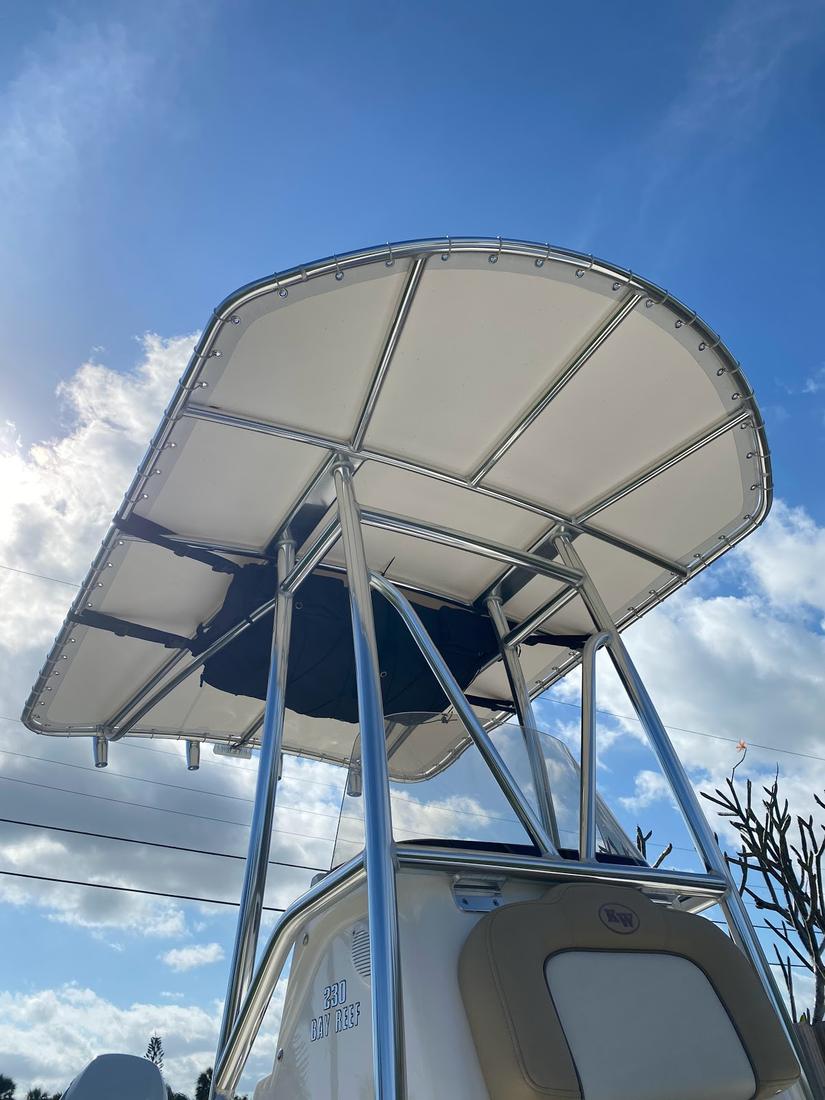 Custom T-top on a boat